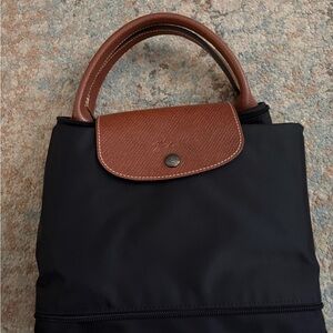 Longchamp Black and Brown Big Tote Bag